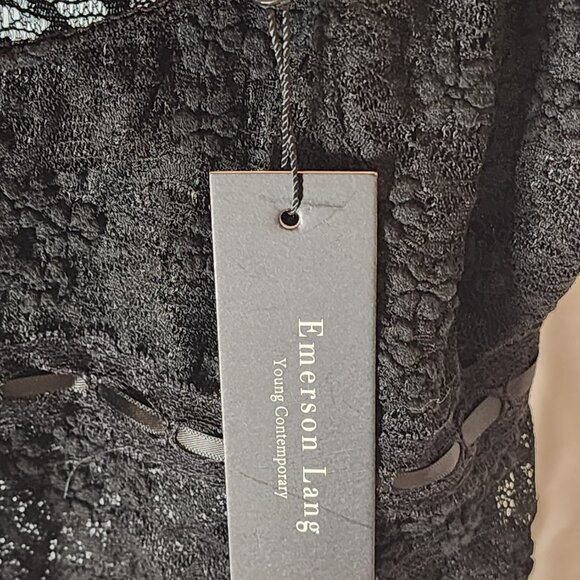 Emerson Lang Black Lace Top – XL NWT | Romantic Goth Contemporary - Picture 8 of 10